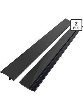 Silicone Stove Counter Gap Cover 2 Pack 25 Inch Non-Adhesive Gap Filler Black